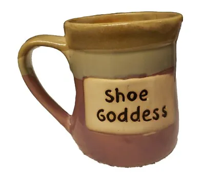 Pretty Stoneware Shoe Goddess Coffee Cup Mug Cream Purple Century Pottery 20 Oz • $19.99