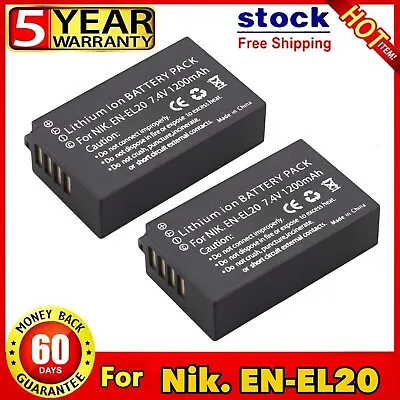 Two Battery For Nikon EN-EL20 ENEL20 1 AW1 DK24-500 F/2.8-5.6 | NEW • $29.80