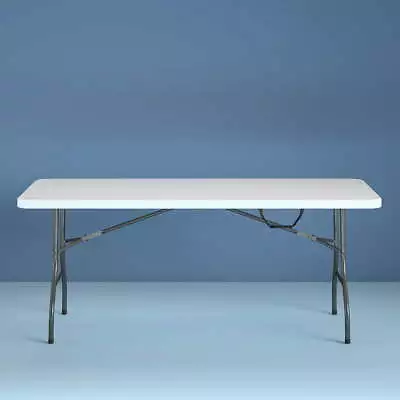 Cosco 8 Foot Centerfold Folding White Plastic Indoor Rectangle Table Easy Clean  • $101.84