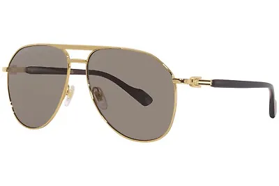 $399 • Buy Gucci Gold Brown Pilot Unisex Sunglasses GG1220S 002 59mm
