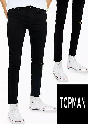 £14.99 • Buy Topman Black Knee Rip Spray On Skinny Jeans. RRP 39.99 (69B40QBLK)