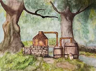 Print - Moonshine Still In Woods - Water Color - Original Art By Tia Wilson • $8.54