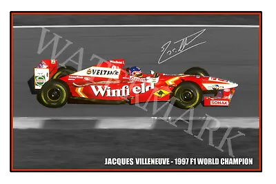 $27.85 • Buy Jacques Villeneuve Signed 12x18 Inch Photograph Poster - 1997 F1 World Champion