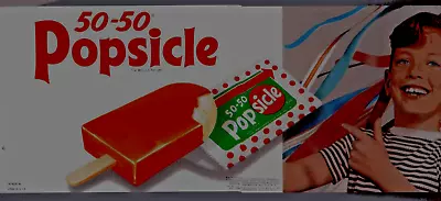 Vintage Ice Cream Truck Paper Sign (?) -  50-50 POPSICLE  • $12.95