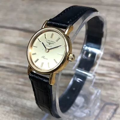 Longines Vintage Watch Presence Gold Plated Swiss Made 20mm Arm 15.5cm Women • $109