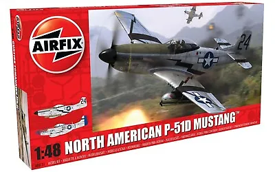 Airfix North American P51-D Mustang 1:48 Scale Plastic Model Plane A05131 • $14.99