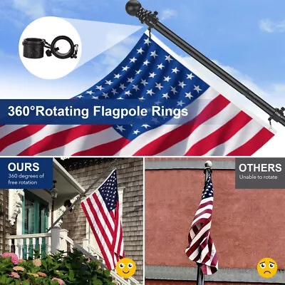 £11.59 • Buy 6FT Stainless Steel Telescopic Flag Pole Kit Outdoor Garden Sectional Flagpole