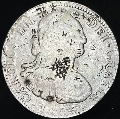 1806 Colonial Mexico Spanish 8 Reales Coin W/Chopmarks • $125