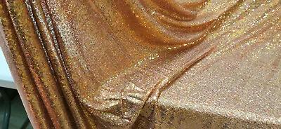 Rose Gold Iridescent Hologram 5mm Sequin Bling Sparkly Fabric 130cm Wide • £4.20