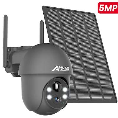 ANRAN 4K Wireless Security Camera Home Outdoor 5MP Solar Powered WiFi PTZ Camera • $67.99