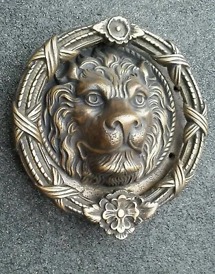 Unique Hand Made Large Solid Brass 4lb Lion Head Door Knocker 8 Dia. #D3 • $129