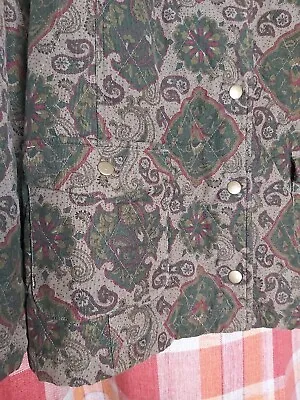 DASH Size 16 Paisley Fine Cord Jacket Coat Lightly Quilted VGC • £15