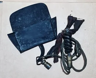 Vintage Shotgun Pull Through Cleaning Kit In Black Leather Pocket Case / Holder • £30