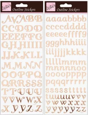 £1.15 • Buy Anita's Rose Gold Script Upper Lower Case Alphabet Peel Off Stickers Card Making