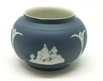 Antique Adams  Dark Blue Jasper Ware Round Vase Pot Jasperware  • £11.99
