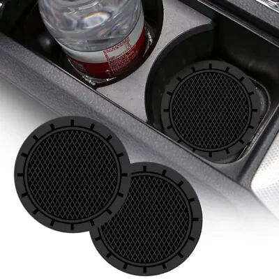$7.70 • Buy 2pcs Black Car Cup Holder Insert Coaster Non-slip Pad Mat Universal Accessories