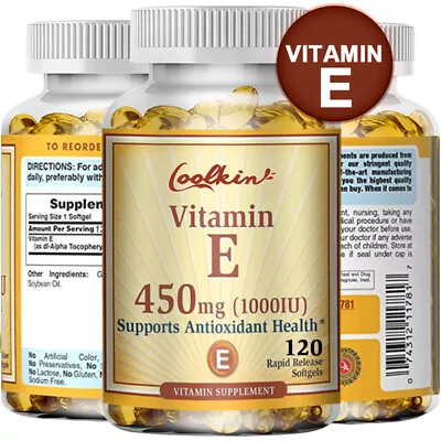 Vitamin E 1000IU 450mg - Anti-aging Hair Skin Nails Eye Facial Health 120pc • $14.15