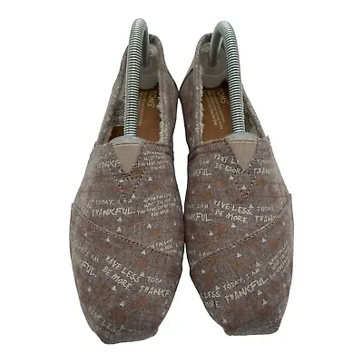 $39.99 • Buy Toms  Thankful  Slip-On Faux Fur Lined Wool Blend Flats Loafer Women's Size 8.5