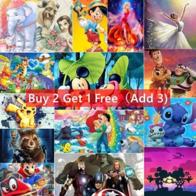 $10.99 • Buy 5D Diamond Painting Art Cartoon Embroidery Cross Stitch Kits DIY Gift Home Decor