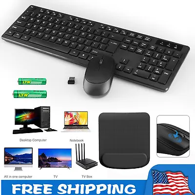 Wireless Keyboard And Mouse Combo 2.4GHz Slim Quiet For Mac Laptop PC Windows • $20.95