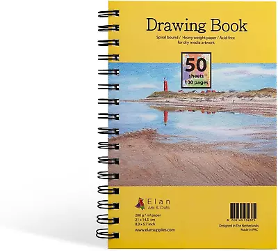 Drawing Book A5 50 Sheets 200Gsm Drawing Paper 6”X8” Drawing Pad A5 Acid-Free • $13.27