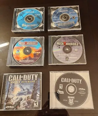 Lot Of 6 Games MechWarriors 3. Call Of Duty Combat Flight Simulator (T2) • $45