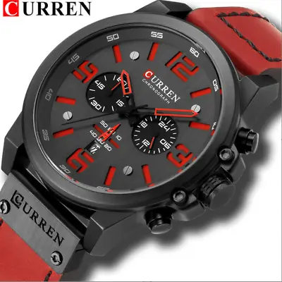$22.99 • Buy CURREN Military Men's Watch Sport Chronograph Leather Infantry Reloj Para Hombre