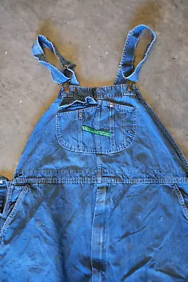 Key Overalls Denim Sz 56x32 Blue Light Wash Work Farm Wear Vintage • $19.95