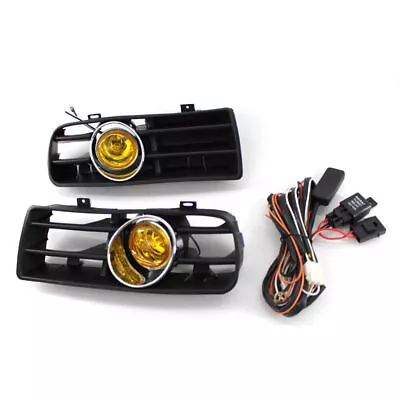 2x Front Bumper Grill Yellow Fog Light Lamp Grille For VW Golf GTI TDI MK4 97-03 • $50.62