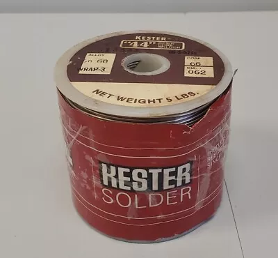 Vintage Kester Solder  44  Resin Core 66 .062” Diameter Sn60 Wire Solder 5 Lbs • $79.99
