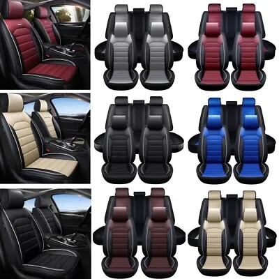 Universal 5 Seat Full Set Car Seat Covers Luxury Leather Front Rear Protectors • $79.90