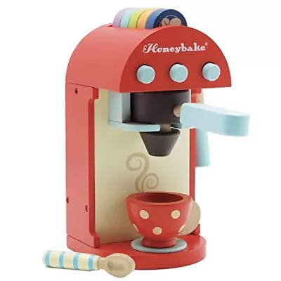 - Honeybake Wooden Cafe Machine Set Pretend Kitchen Play Toy Set | • £39.99
