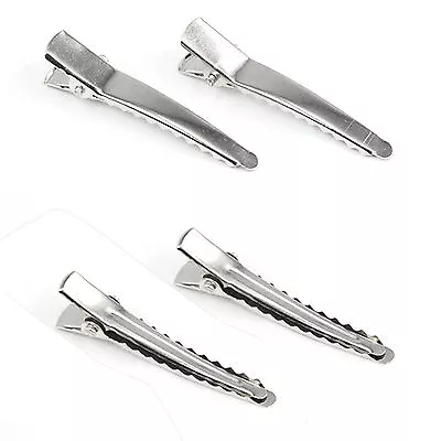 £0.99 • Buy Silver Alligator Hair Teeth Clips 45mm Crocodile Slides Grip Bows Barrette Lot