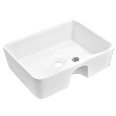 Aquaterior Rectangle Bathroom Vessel Sink Above Counter Porcelain 1 Hole Basin • $55.99