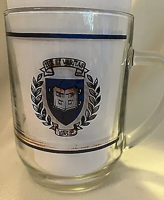 YALE UNIVERSITY Beer Mug Crest Lux Et Veritas The Harkness Memorial And Chapel • $4.99