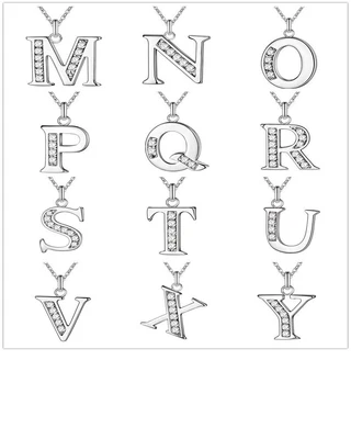 £3.99 • Buy 925 Sterling Silver Plated A-Z Letter Pendant Alphabet Initial Crystal CZ + Bag