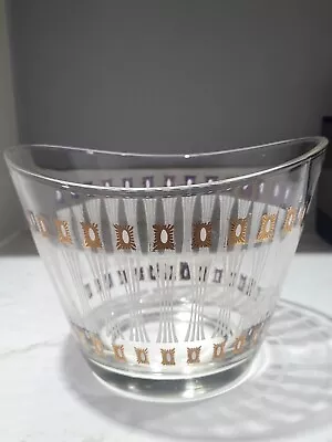 Vintage Atomic MCM Fred Press Large Glass Salad Bowl Chip Bowl Or Ice Bucket • $75.99