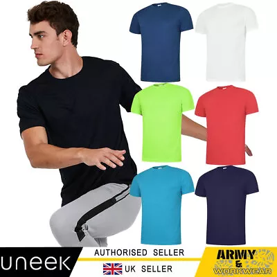 Uneek Mens Ultra Cool T-Shirt Breathable Sports Wicking Tee Causal Wear Tops  • £6.95