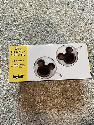 JoyJolt Disney Mickey Mouse Double Wall Espresso Cups - 5.4 Oz - Set Of 2 New • $8.99
