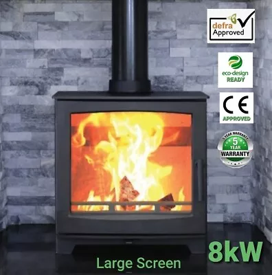 8kw ANTARCTIC MULTI-FUEL STOVE COAL WOOD BURNING VERY LARGE GLASS SCREEN • £799.50