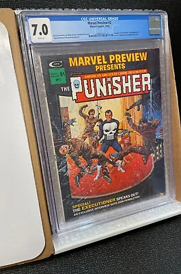 Marvel Preview #2 The Punisher (1975) CGC 7.0 (Key) 1st Origin Of The Punisher • $125