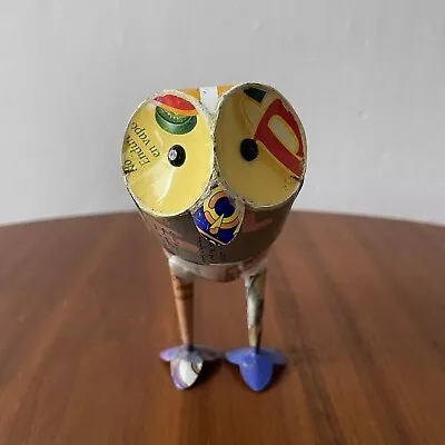 Vintage Folk Art Handmade Metal Tin Can Owl Bird Sculpture • $20