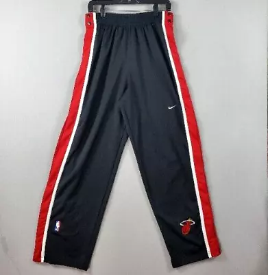 Vtg Nike NBA Authentics Miami Heat Warm Up Tear Away Pants Men's Sz L Logo • $42.47