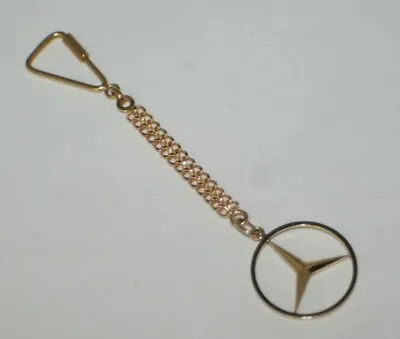 Mercedes Benz Solid 18K Yellow Gold Key Chain Pendant 4.5 L Logo Authentic Rare • $3248.77