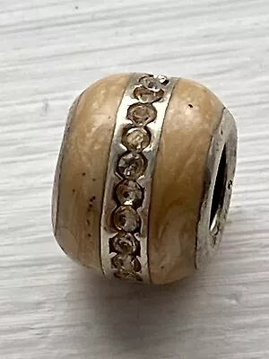 £4 • Buy Amore & Baci Silver 925 & Cream With Stones - Handcrafted Italy