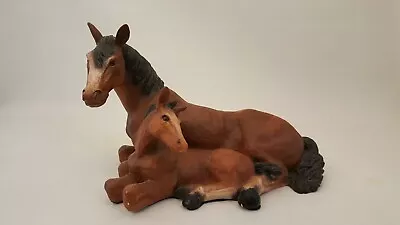 Vintage Universal Statuary Corp Horse Mare & Foal Statue # 876 1988 Resin 13  • $69.95