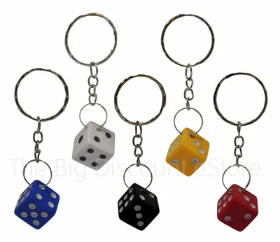 Komonee Dice Key Chain Novelty Keyring Casino Playing Game Keychain Fun Car • £3.45