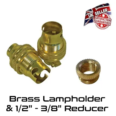 £4.95 • Buy Brass Lamp Holder Small Bayonet SBC - Bulb Holder &  1/2  - 3/8  Reducer *UK*