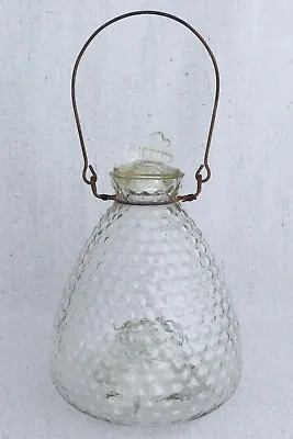 Antique Hanging Table Top Glass Beehive Shaped Fly Wasp Meat Bee Catcher Trap • $74.99
