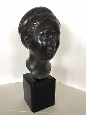 Vintage Bronze Women Bust Statue On Wood Base By Gia-Loi ( 11” ) • $450